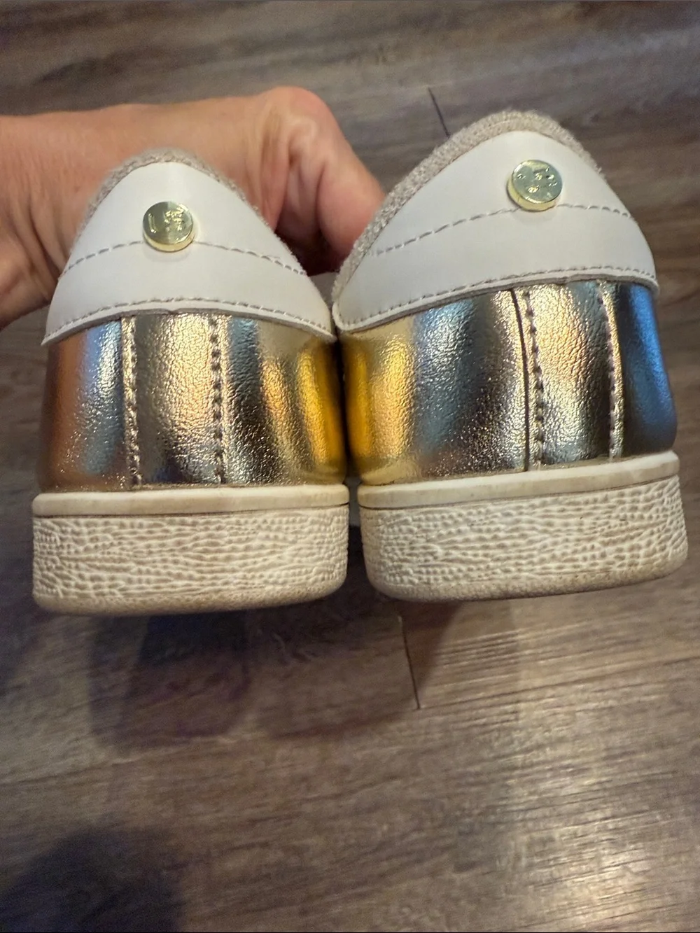 Lucky Step Star Gold Glitter Sneaker Size 10